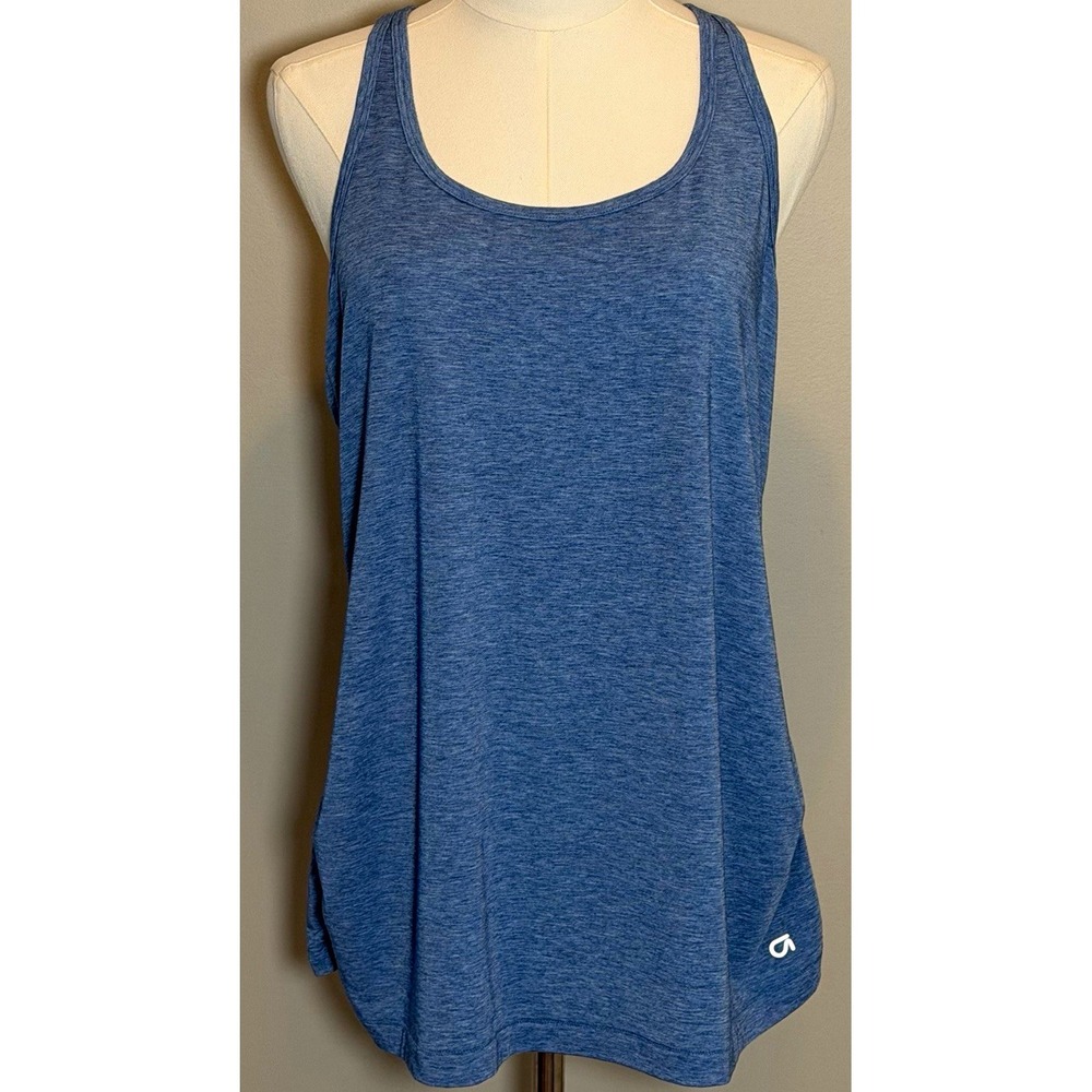 GapFit Maternity Breathe Women's L Blue Scoop Neck Racerback Stretch Tank Baby
